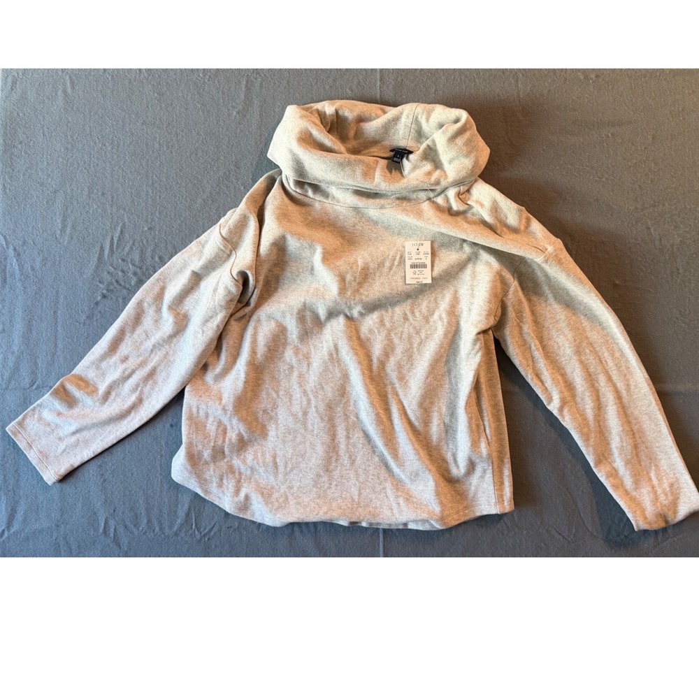 J.Crew Cloud Spun Cowl Neck Top Heather Grey CD260 Womens Size S NEW W TAGS